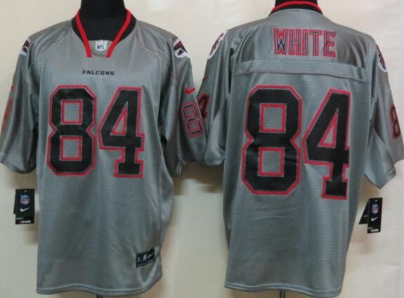 New Nike Atlanta Falcons 84 White Lights Out Grey Elite Jersey