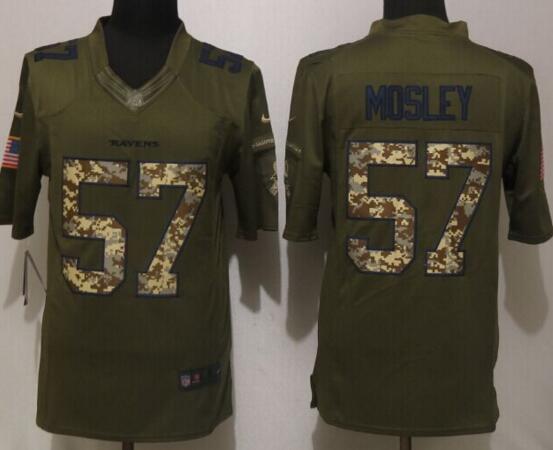 New Nike Baltimore Ravens 57 Mosley Green Salute To Service Limited Jersey