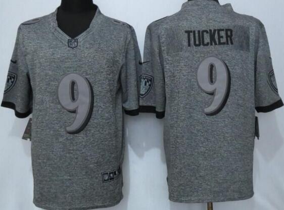 New Nike Baltimore Ravens 9 Tucker Gray Men's Stitched Gridiron Gray Limited Jersey