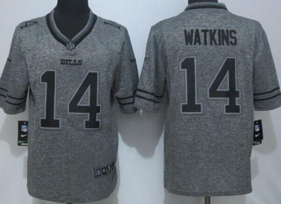 New Nike Buffalo Bills 14 Watkins Gray Men Stitched Gridiron Gray Limited Jersey