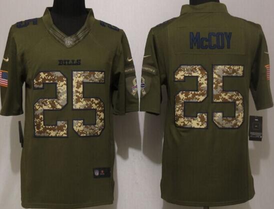 New Nike Buffalo Bills 25 McCoy Green Salute To Service Limited Jersey