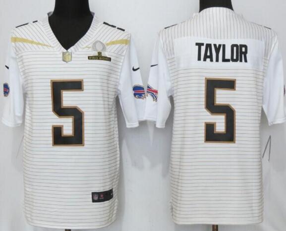 New Nike Buffalo Bills 5 Taylor 2016 Pro Bowl White Elite Jerseys