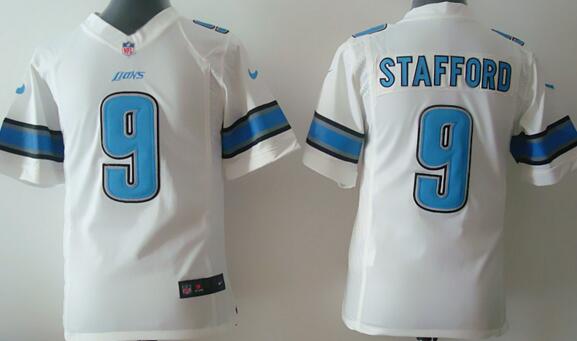 New Nike Detroit Lions 9 Stafford white kids youth nfl football Jerseys