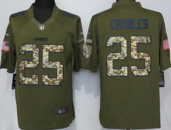 New Nike Kansas City Chiefs 25 Charles Salute To Service Limited Jersey
