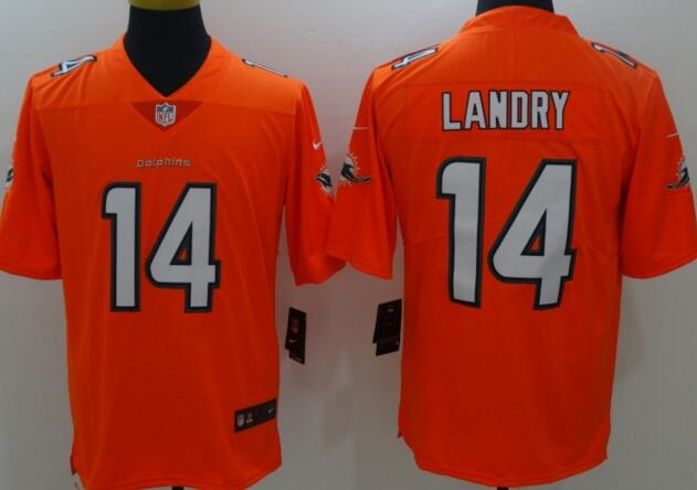 New Nike Miami Dolphins 14 Landry Rush orange men nfl football Limited Jerseys