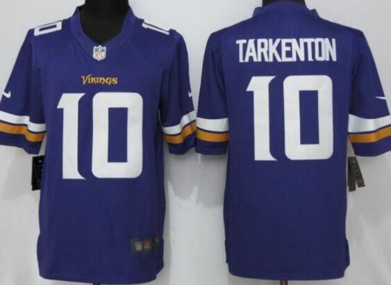 New Nike Minnesota Vikings 10 Tarkenton Purple Limited Jerseys