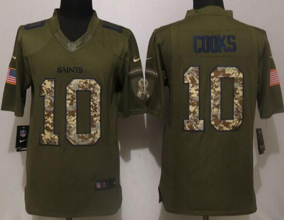 New Nike New Orleans Saints 10 Cooks Green Salute To Service Limited Jersey