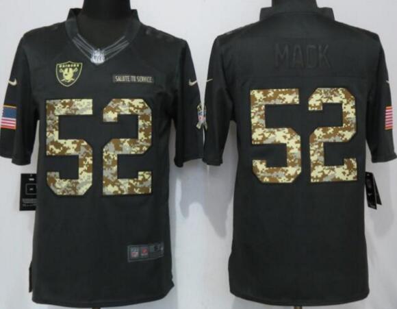 New Nike Oakland Raiders 52 Mack Anthracite Salute To Service Limited Jersey