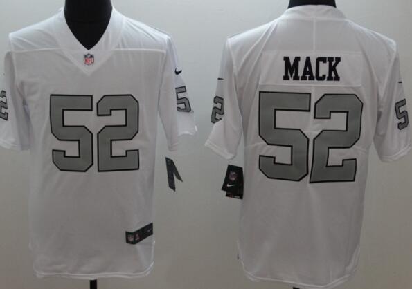 New Nike Oakland Raiders 52 Mack Navy White Color Rush Limited Jersey