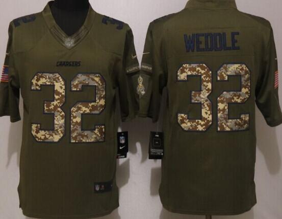 New Nike San Diego Chargers 32 Weddle Green Salute To Service Limited Jersey