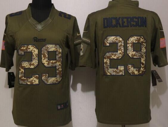 New Nike St.Louis Rams 29 Dickerso Green Salute To Service Limited Jersey