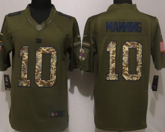 New Nike York Giants 10 Manning Green Salute To Service Limited Jersey