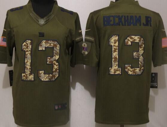 New Nike York Giants 13 Beckham jr Green Salute To Service Limited Jersey
