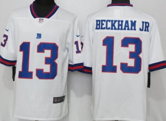 New Nike York Giants 13 Beckham jr Navy White Color Rush Limited Jersey