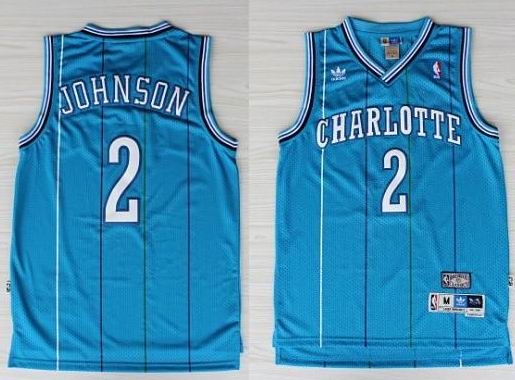 New Orleans Hornets 2 JOHNSON  blue adidas men nba basketball jerseys