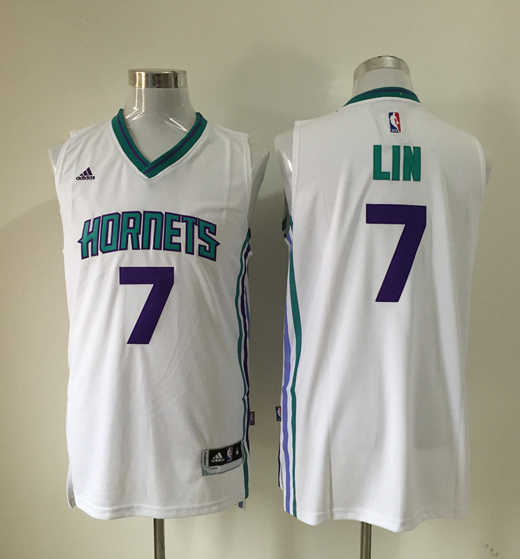 New Orleans Hornets 7 Jeremy Lin white Stitched adidas men nba basketball jerseys