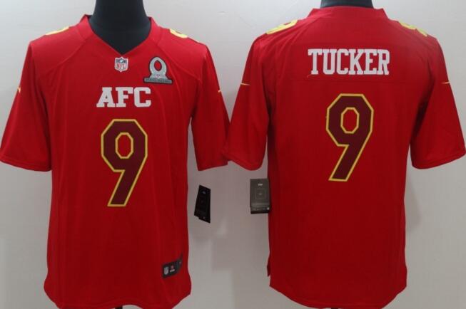 New Pittsburgh Steelers 9 tucker Red 2017 Pro Bowl Limited men football Jersey
