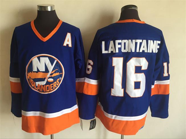 New York Islanders 16 Pat LaFontaine Light Blue Stitched nhl ice hockey  jerseys