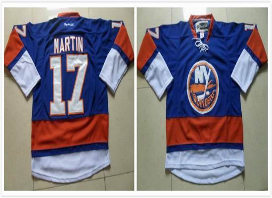 New York Islanders 17 Matt Martin blue nhl ice hockey  jerseys
