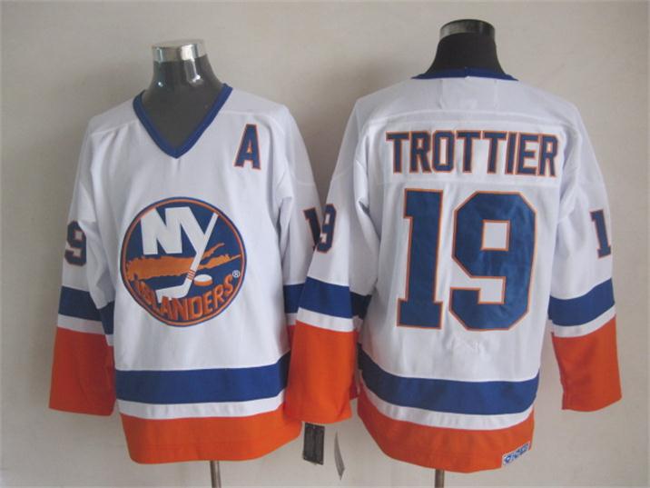 New York Islanders 19 Bryan Trottier white CCM nhl ice hockey  jerseys