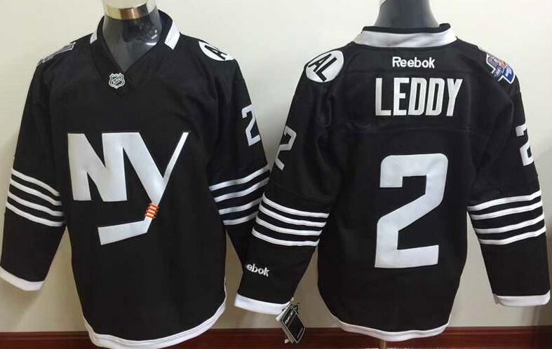 New York Islanders 2 Nick Leddy black nhl ice hockey  jerseys