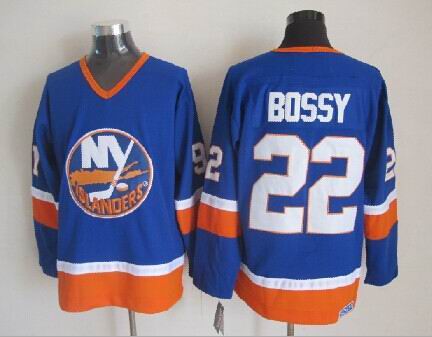 New York Islanders 22 Mike Bossy Blue CCM nhl ice hockey  jerseys