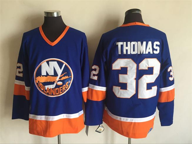 New York Islanders 32 Tim Thomas  Light Blue Stitched nhl ice hockey  jersey