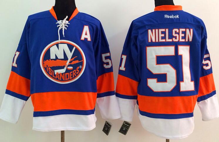 New York Islanders 51 Frans Nielsen blue nhl ice hockey  jerseys
