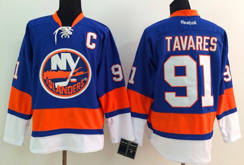 New York Islanders 91 John Tavares Blue men nhl ice hockey jerseys