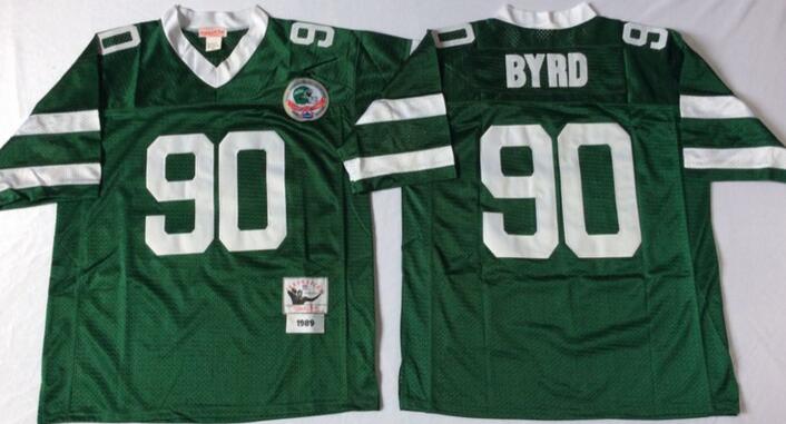 New York Jets 90 Dennis Byrd men green Throwback NFL football Jerseys