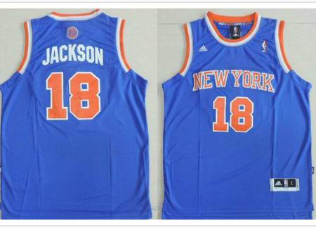New York Knicks 18 Phil Jackson Throwback blue  adidas men nba basketball jersey