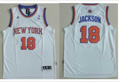 New York Knicks 18 Phil Jackson Throwback white  adidas men nba basketball jersey