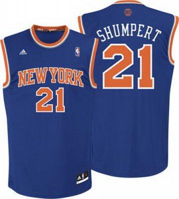 New York Knicks 21 LMAN SHUMPERT blue adidas men nba basketball jersey