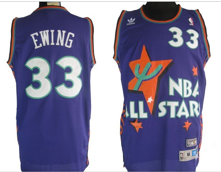 New York Knicks 33 EWING purple adidas men nba basketball jersey  NBA All Star