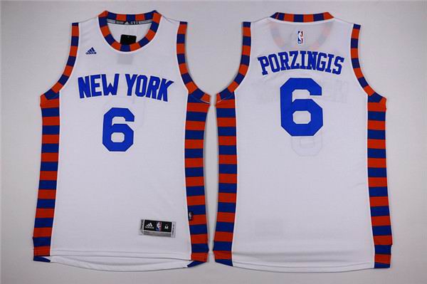 New York Knicks 6 Kristaps Porzingis white NBA Jerseys