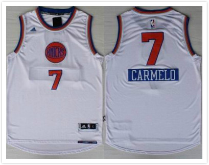 New York Knicks 7 Carmelo Anthony white  Christmas adidas men nba basketball jersey