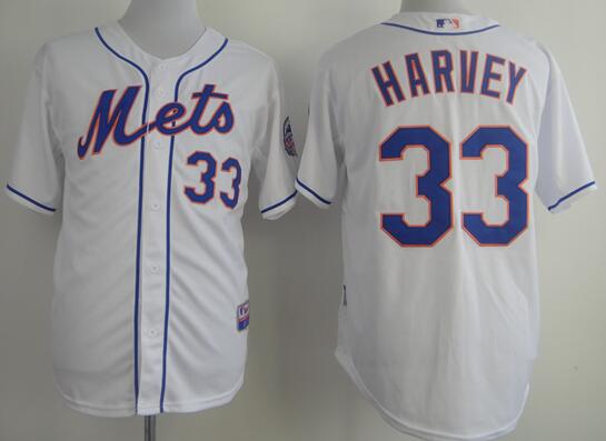 New York Mets 33 Matt Harvey white Alternate Home New Cool Base Stitched Baseball Jersey