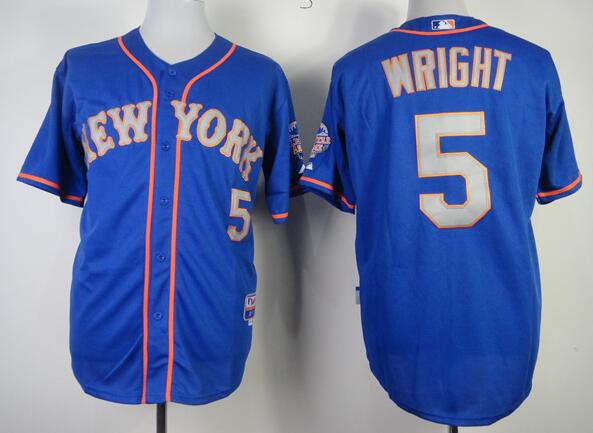 New York Mets 5 David Wright blue men MLB baseball Jersey