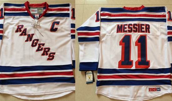 New York Rangers 11 Mark Messier Cream NHL hockey Jerseys