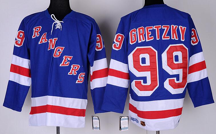 New York Rangers 99 Gretzky Blue nhl ice hockey jerseys New York Rangers 99 Gretzky Blue nhl ice hockey jerseys
