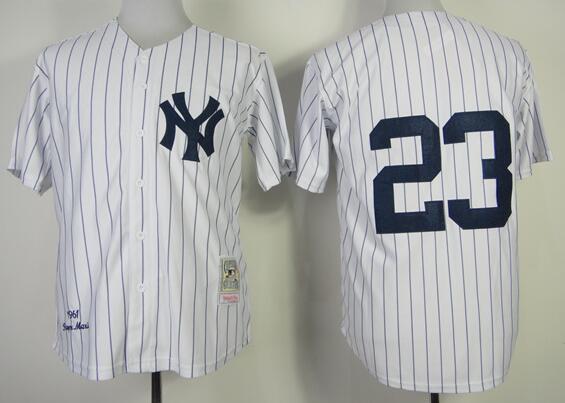 New York Yankees 23# white mlb baseball Jersey