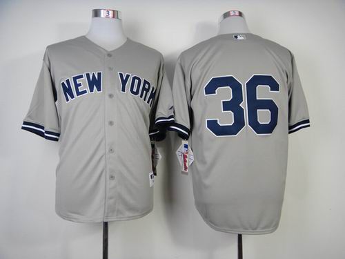 New York Yankees 36 Grey mlb baseball Jerseys