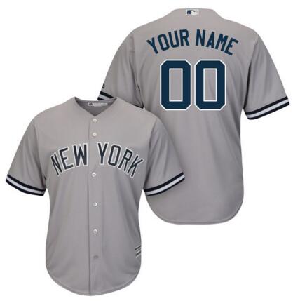 New York Yankees Majestic Gray Road Cool Base Custom any name number