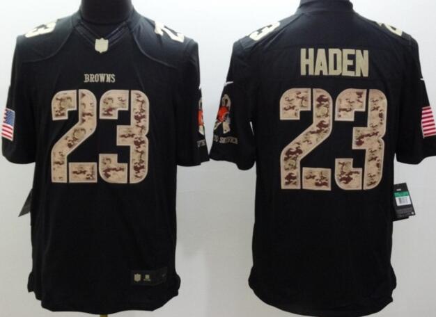 Nike 23 Cleveland Browns Joe Haden usa falg black Limited Jerseys