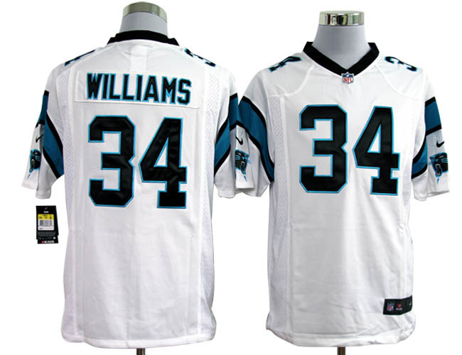 Nike 34 Carolina Panthers Deangelo Williams Game NFL Jerseys White