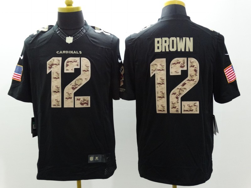 Nike Arizona Cardinals 12 John Brown black fashion usa flag limited NFL Jerseys