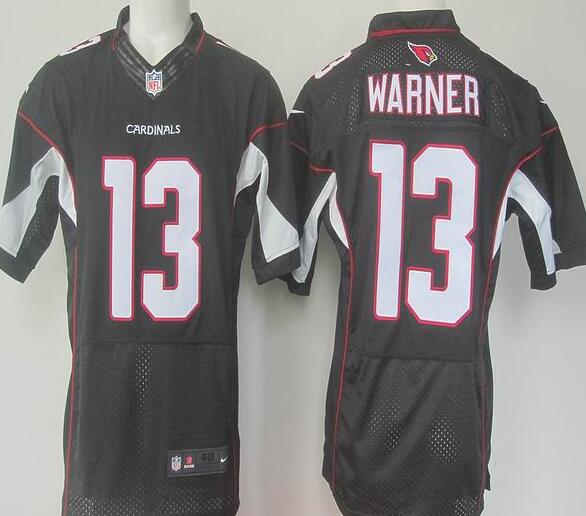 Nike Arizona Cardinals 13 Kurt Warner Black elite NFL Jerseys