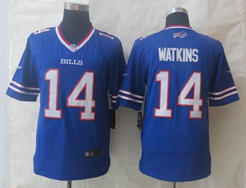Nike Buffalo Bills 14 Watkins Blue Limited Jerseys