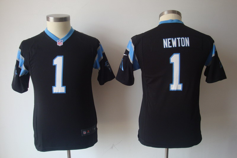 Nike Carolina Panthers 1 Cam Newton Black NFL Kid youth Jerseys