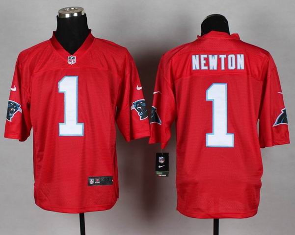 Nike Carolina Panthers 1 Cam Newton red QB elite nfl jersey